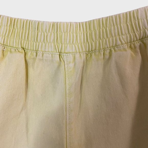 Volcom Strutin Stone Cotton Twill Shorts Women's Large Yellow Raw-Hem Casual New - Picture 5 of 12